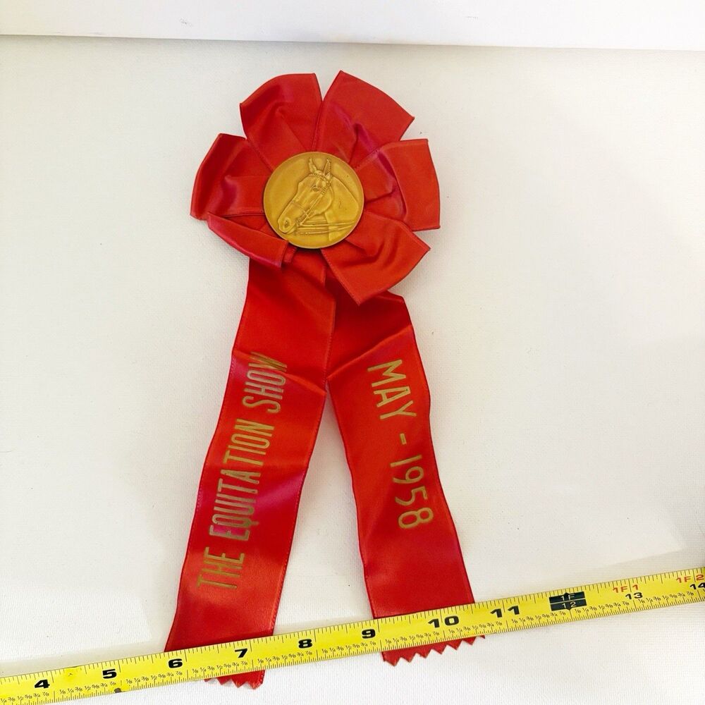 High Hampton School Of Equitation Orange Equestrian Ribbon 1958 2nd Place Horse